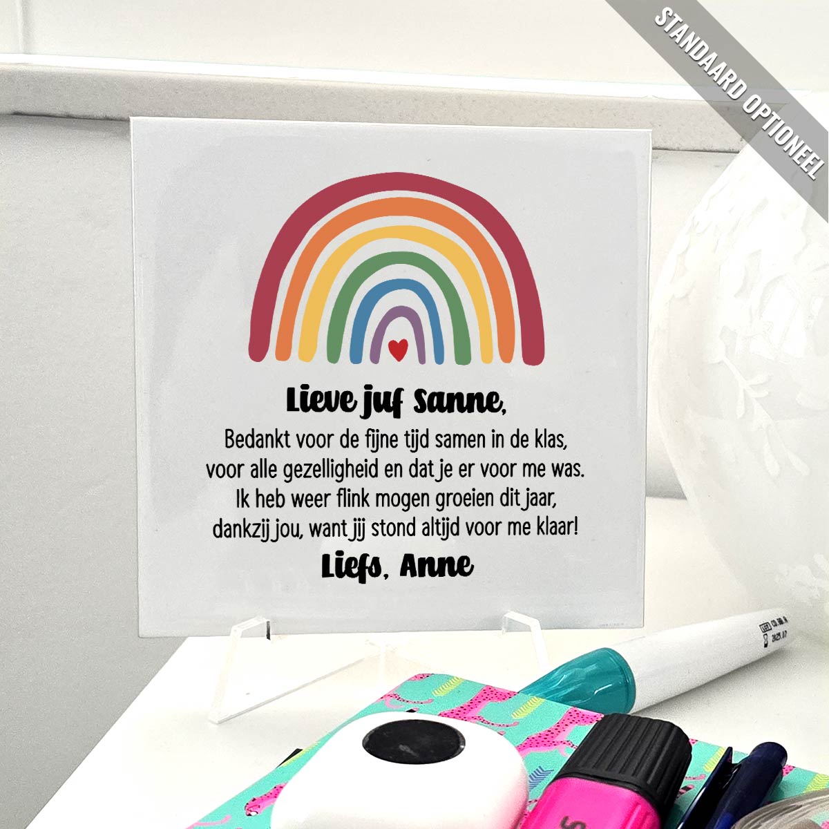 Bedankt Juf - Tegeltje - Bella Mia