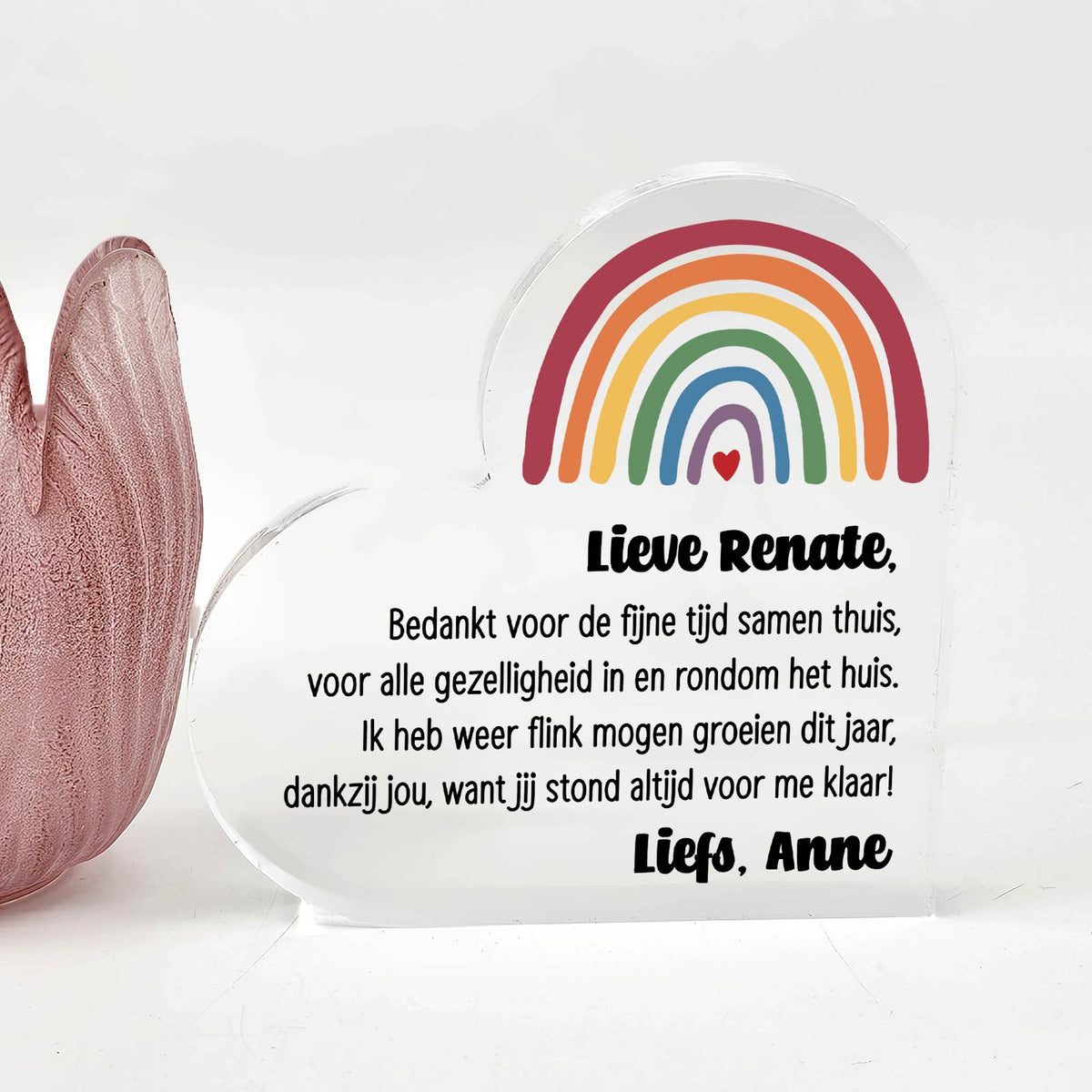 Bedankt lieve gastouder! - Hart van Plexi Glas - Bella Mia