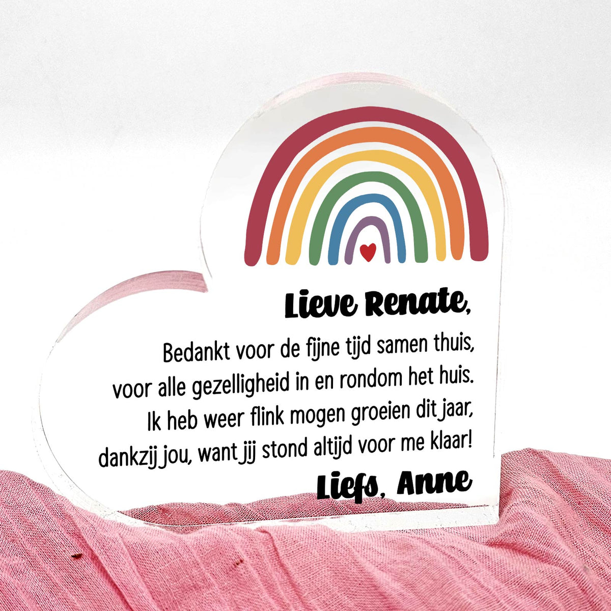 Bedankt lieve gastouder! - Hart van Plexi Glas - Bella Mia