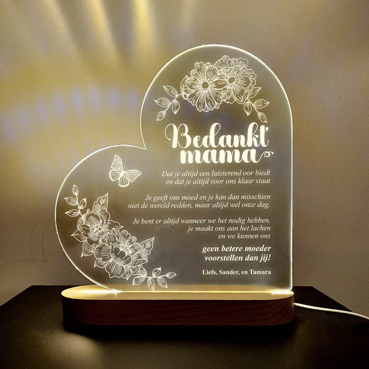 Bedankt mama - Ledlamp - Bella Mia