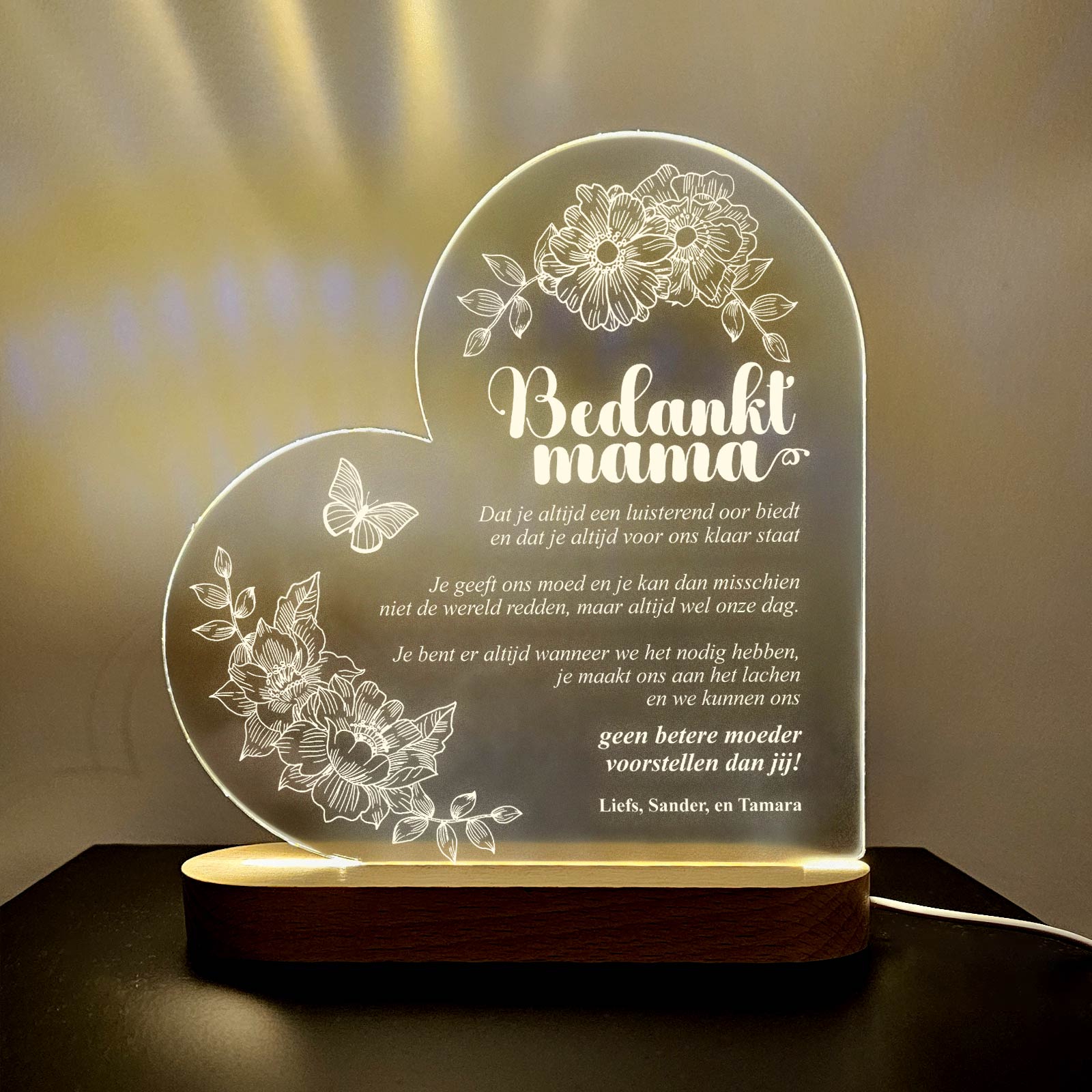 Bedankt mama - Ledlamp - Bella Mia