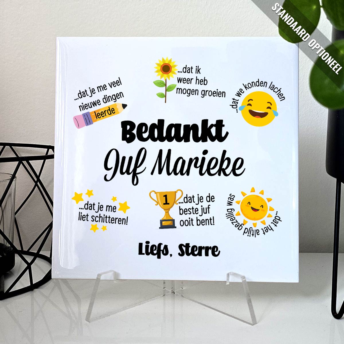 Bedankt voor alles juf - Tegeltje - Bella Mia