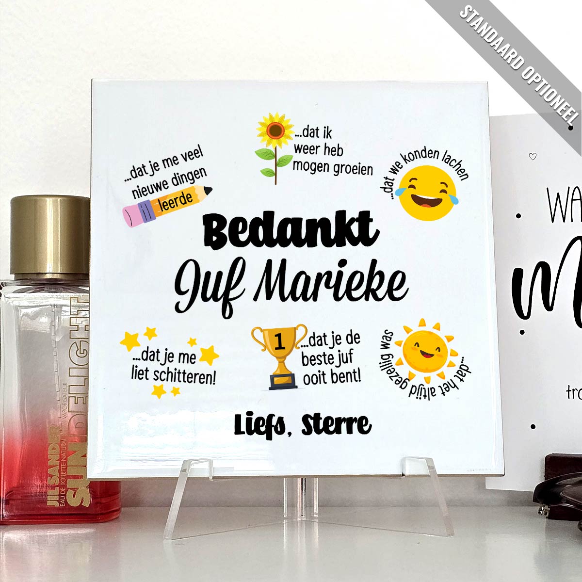 Bedankt voor alles juf - Tegeltje - Bella Mia