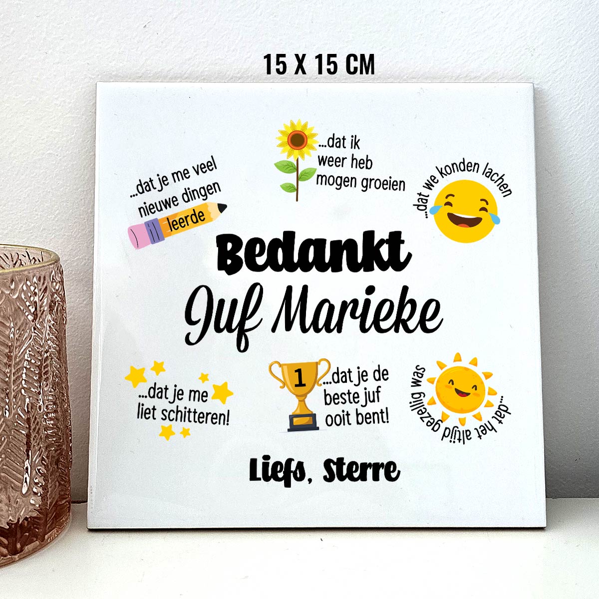 Bedankt voor alles juf - Tegeltje - Bella Mia