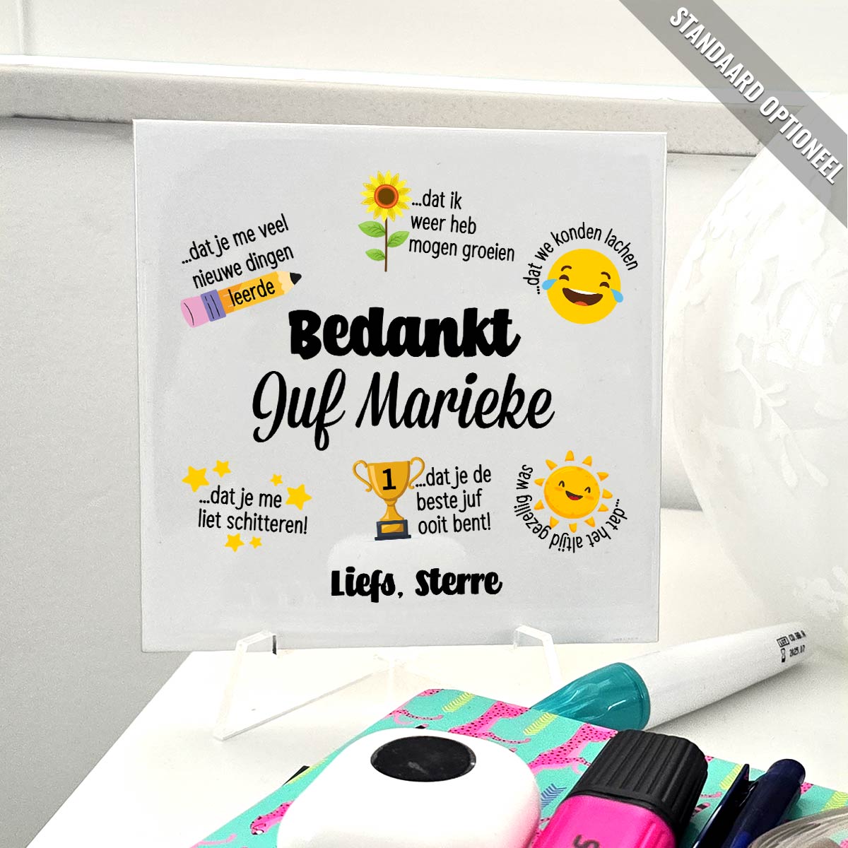 Bedankt voor alles juf - Tegeltje - Bella Mia