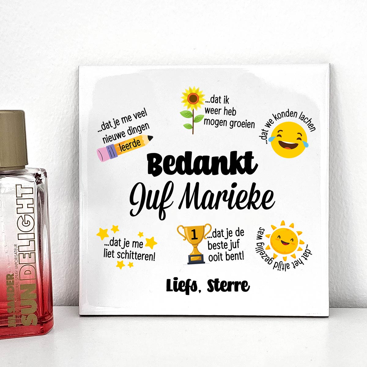 Bedankt voor alles juf - Tegeltje - Bella Mia