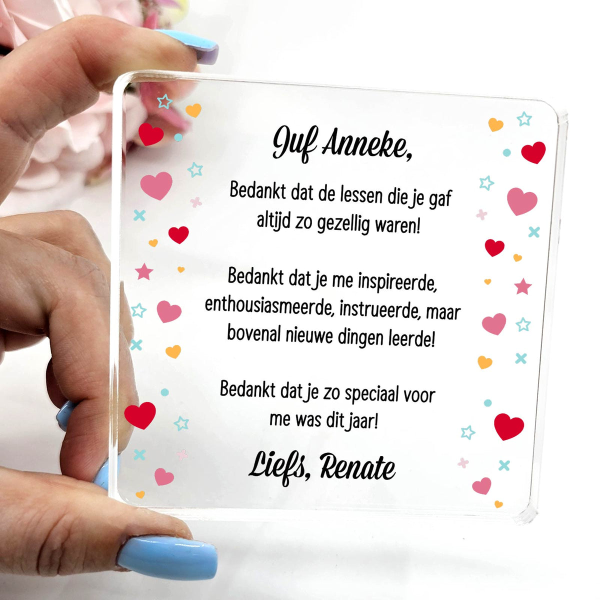 Bedankt voor de tijd die je nam - Plexi Glas Plaque - Bella Mia