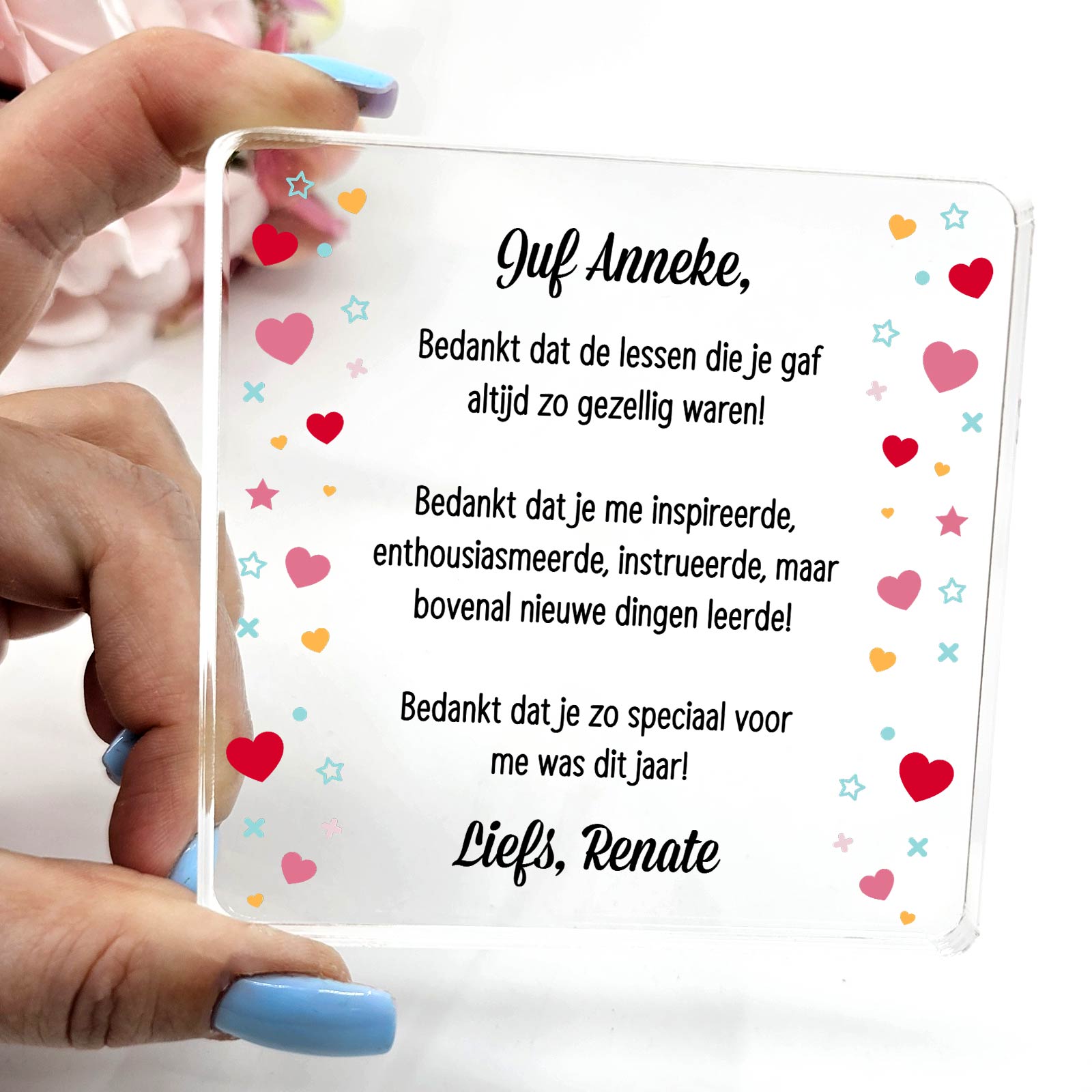 Bedankt voor de tijd die je nam - Plexi Glas Plaque - Bella Mia