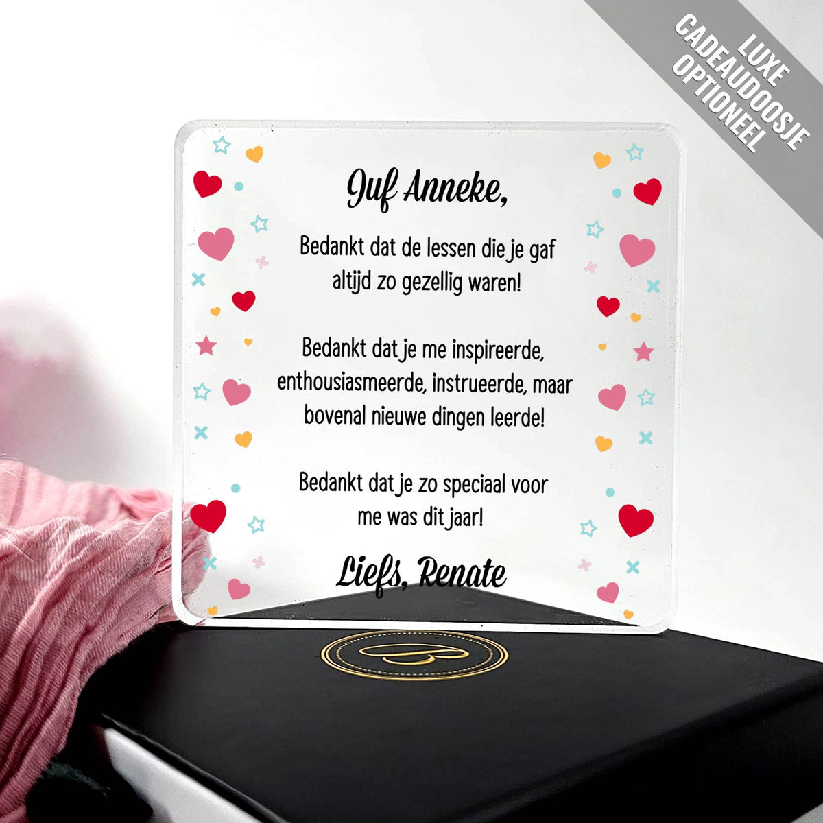 Bedankt voor de tijd die je nam - Plexi Glas Plaque - Bella Mia