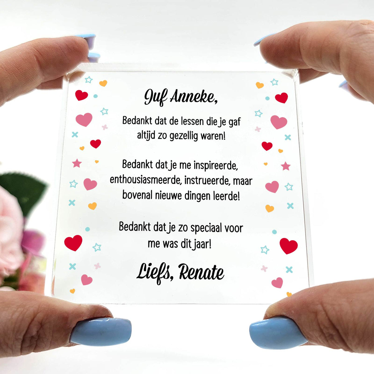 Bedankt voor de tijd die je nam - Plexi Glas Plaque - Bella Mia