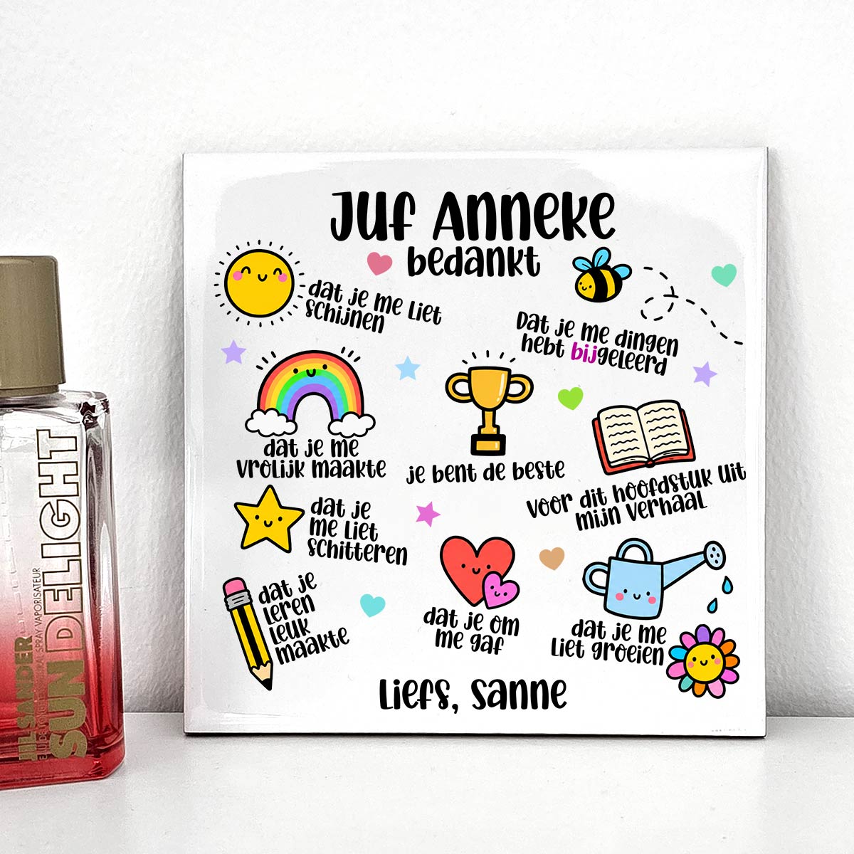 Bedankt voor dit jaar! - Keramisch Tegeltje - Bella Mia