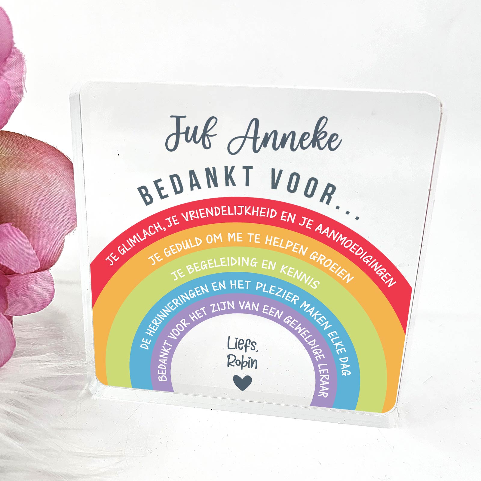 Bedankt voor... - Plexi Glas Plaque - Bella Mia