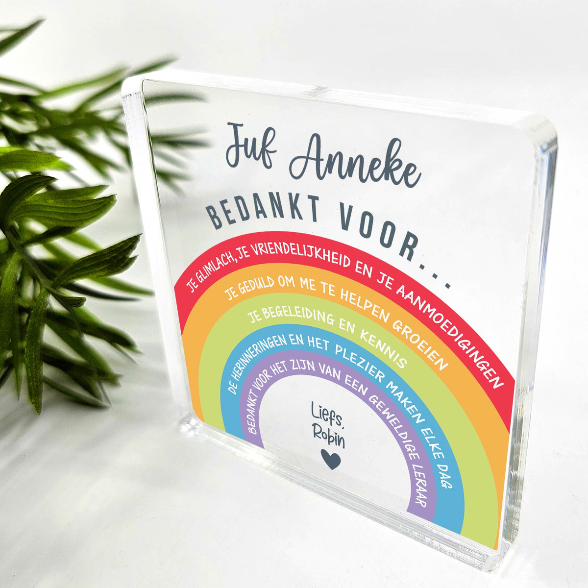 Bedankt voor... - Plexi Glas Plaque - Bella Mia