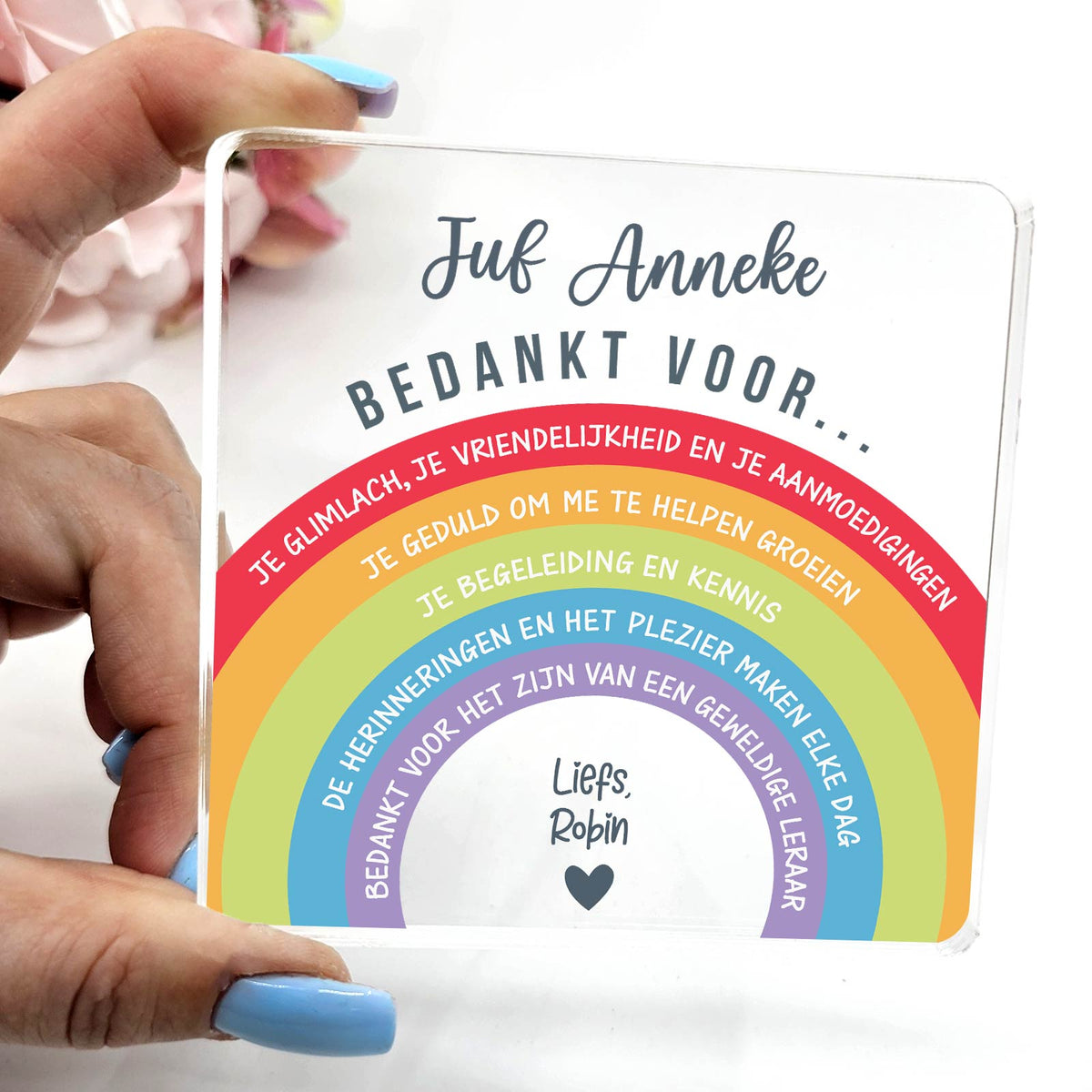 Bedankt voor... - Plexi Glas Plaque - Bella Mia