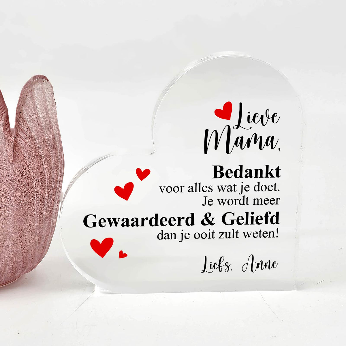 Bedankt voor wat je doet - Plexiglas Hart - Bella Mia