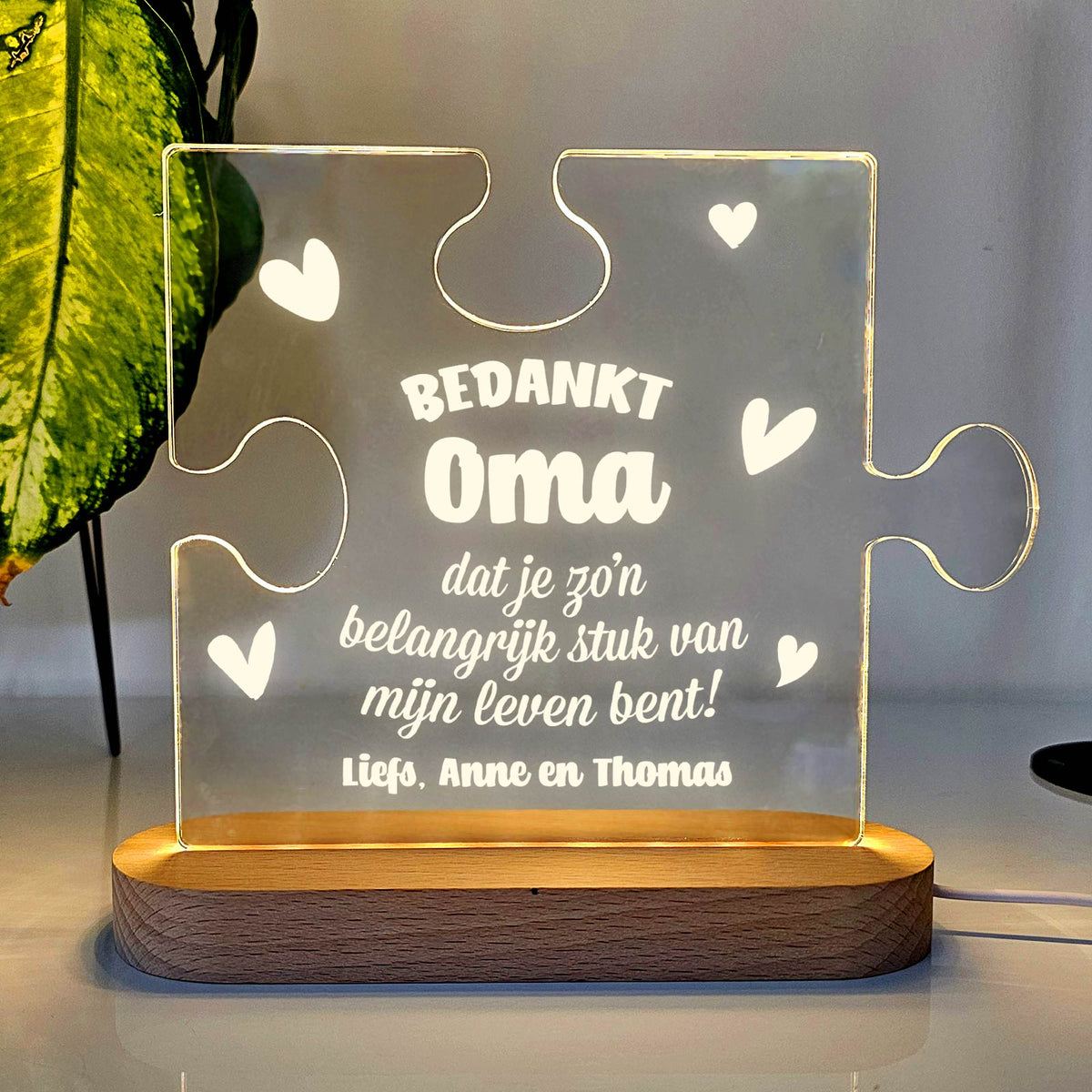 Belangrijk stuk van mijn Leven - Puzzel Lamp - Bella Mia