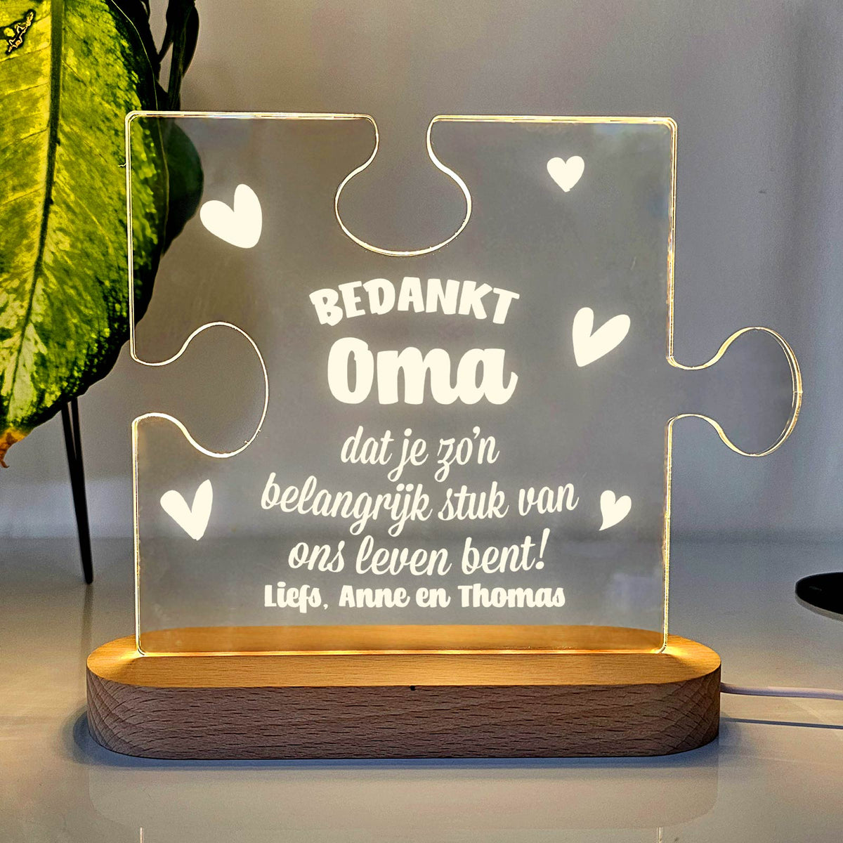 Belangrijk stuk van mijn Leven - Puzzel Lamp - Bella Mia