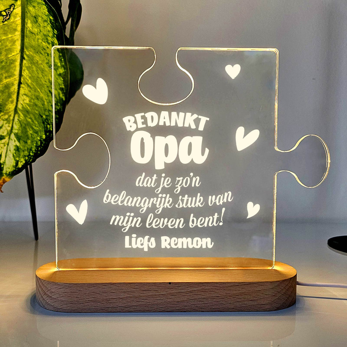 Belangrijk stuk van mijn Leven - Puzzel Ledlamp - Bella Mia