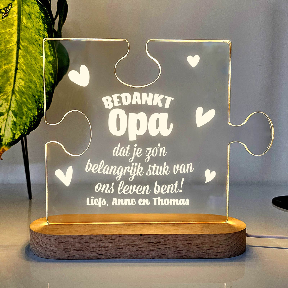 Belangrijk stuk van mijn Leven - Puzzel Ledlamp - Bella Mia