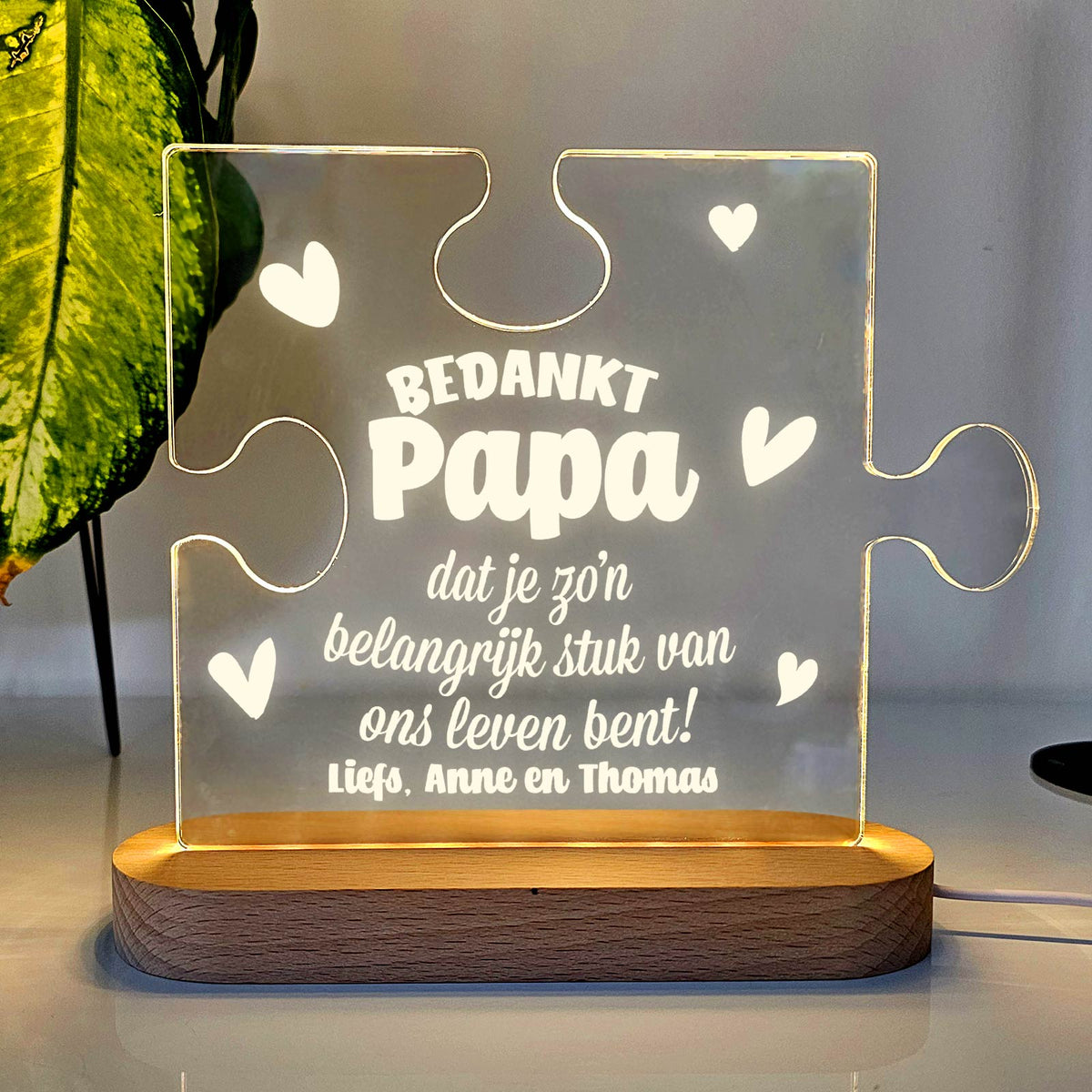 Belangrijk stuk van mijn Leven - Puzzel Ledlamp - Bella Mia