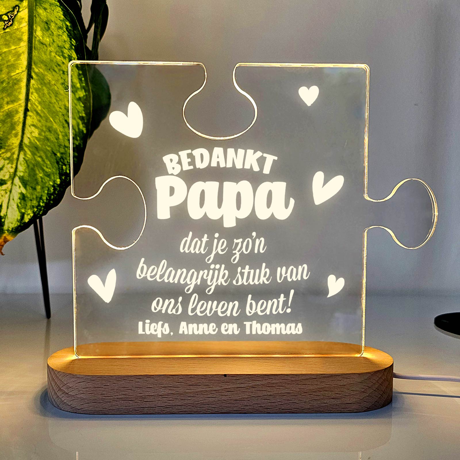 Belangrijk stuk van mijn Leven - Puzzel Ledlamp - Bella Mia