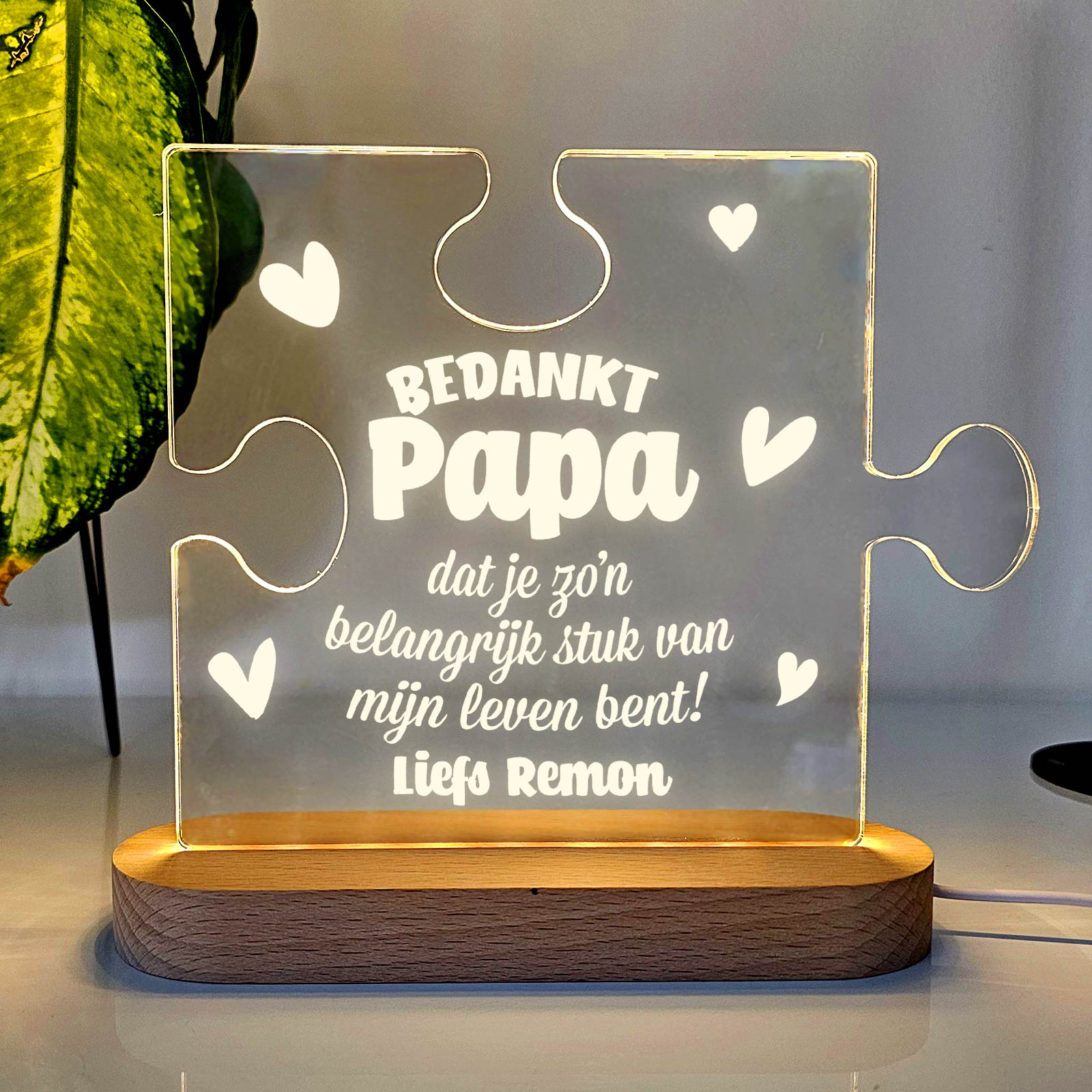 Belangrijk stuk van mijn Leven - Puzzel Ledlamp - Bella Mia