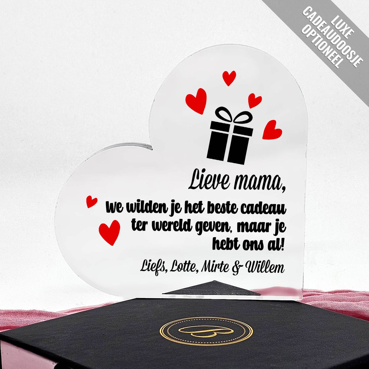 Beste Cadeau ter wereld Plexi Hart - Bella Mia
