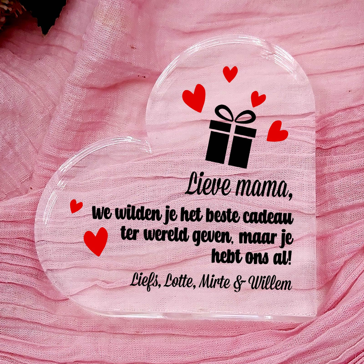Beste Cadeau ter wereld Plexi Hart - Bella Mia