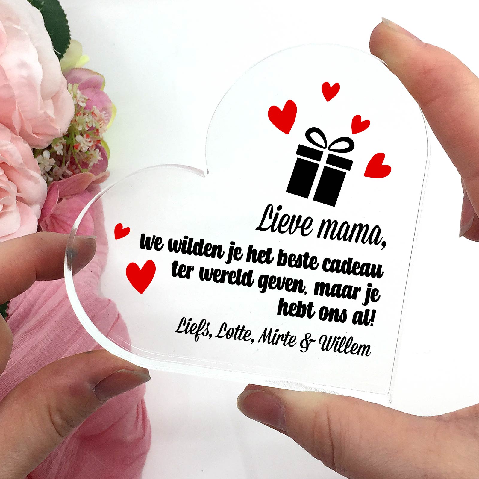 Beste Cadeau ter wereld Plexi Hart - Bella Mia
