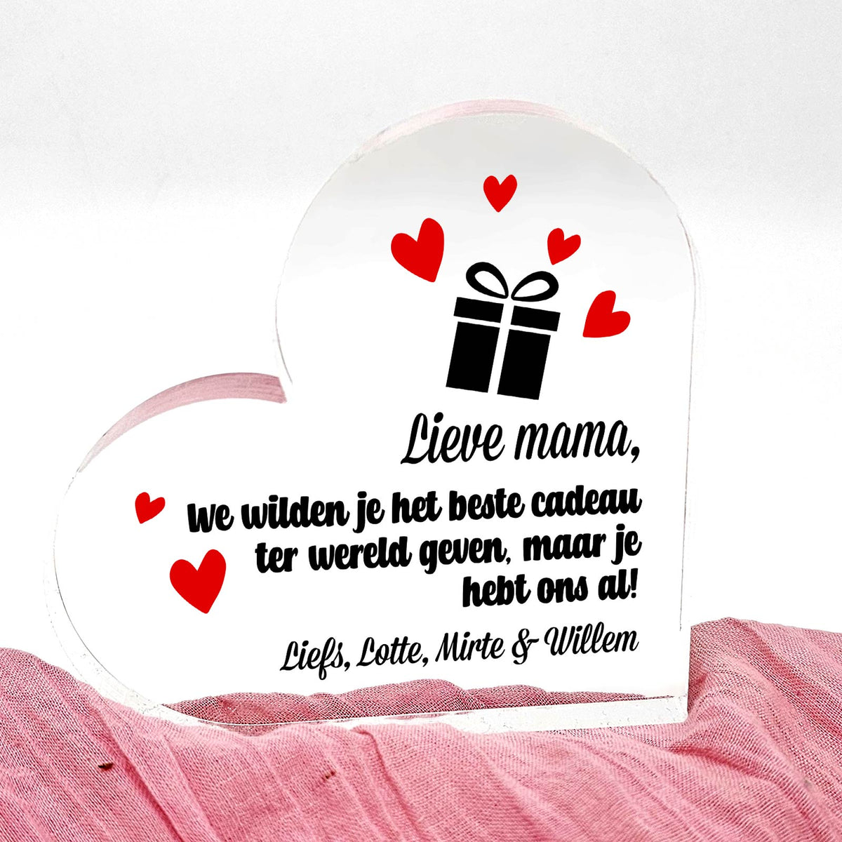 Beste Cadeau ter wereld Plexi Hart - Bella Mia