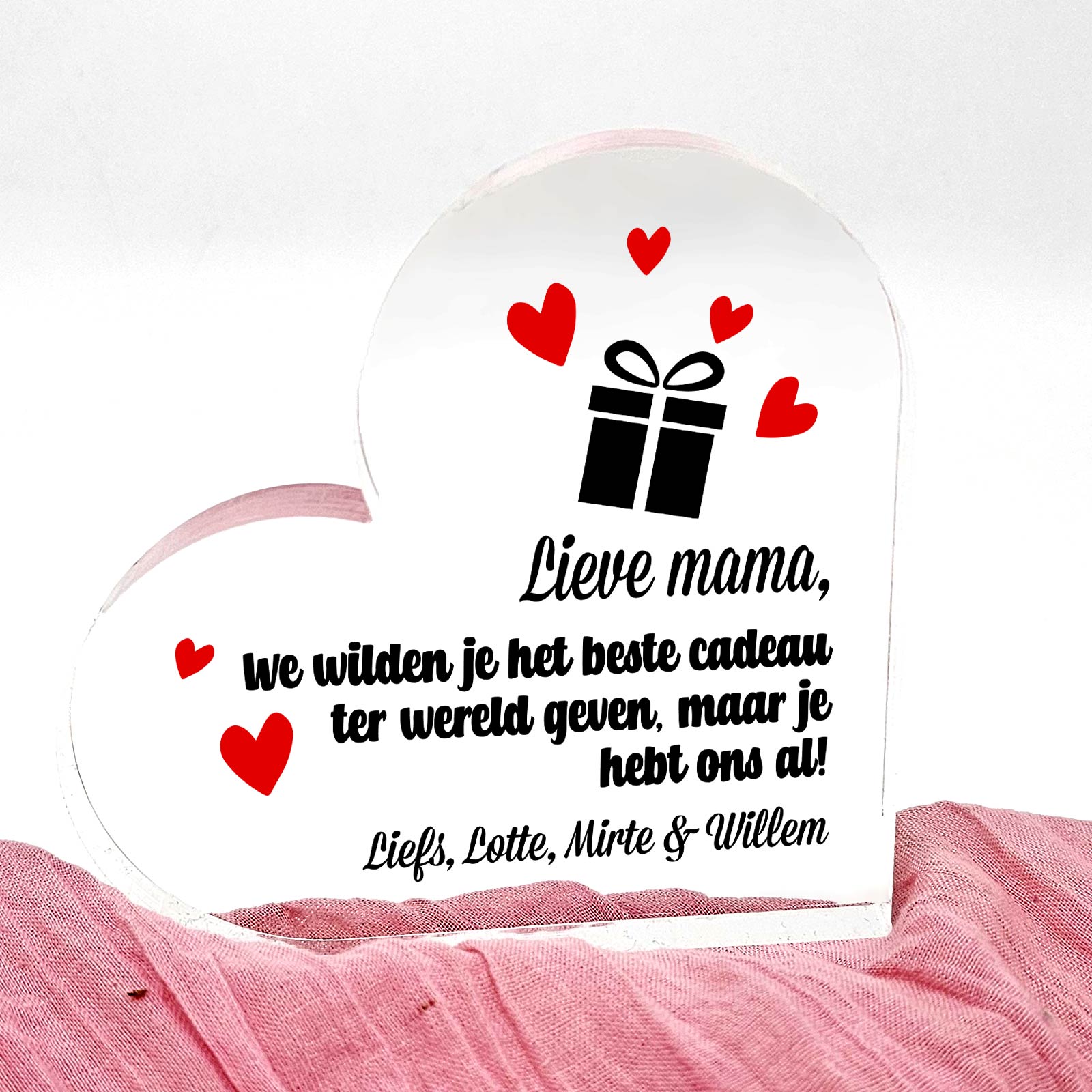 Beste Cadeau ter wereld Plexi Hart - Bella Mia