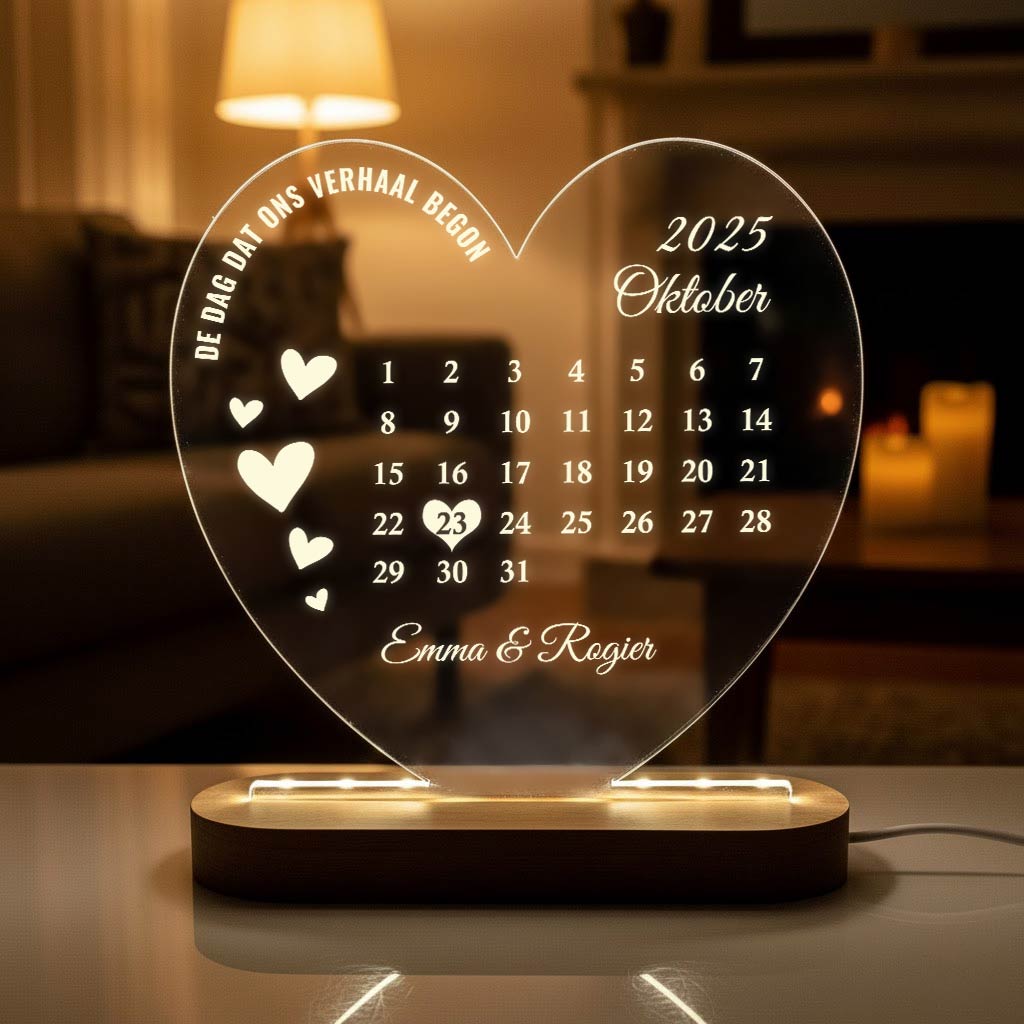 Beste Dag Ooit Kalender - Hart Ledlamp - Bella Mia
