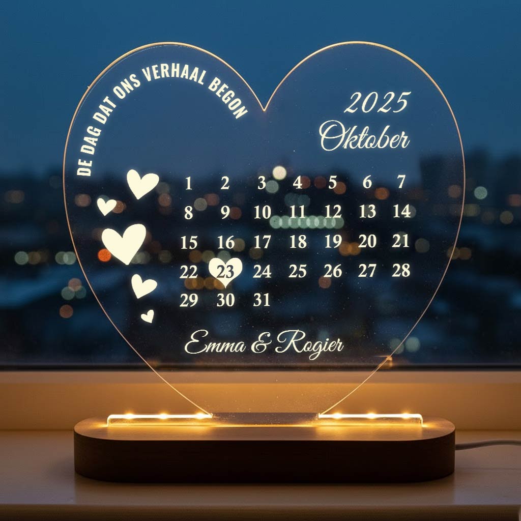Beste Dag Ooit Kalender - Hart Ledlamp - Bella Mia