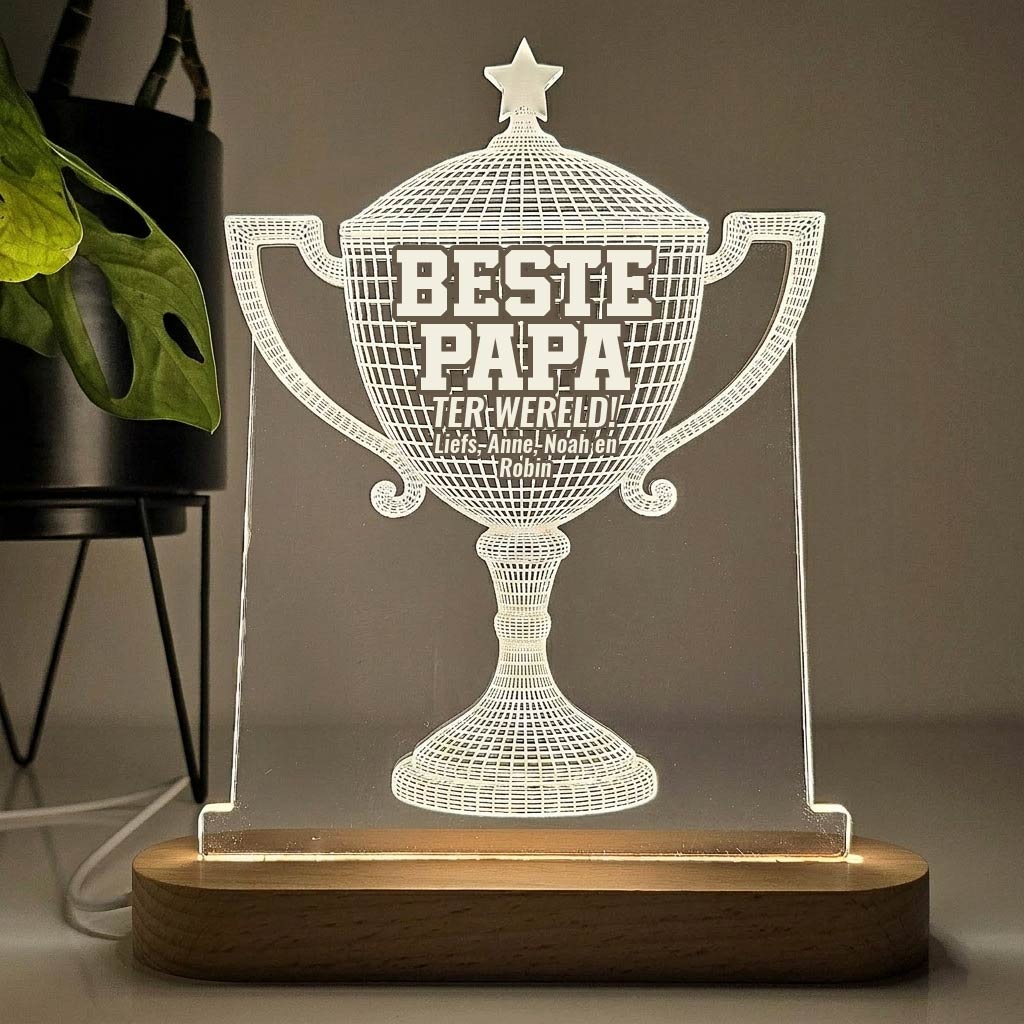 Beste papa ter wereld 3d Lamp - Bella Mia