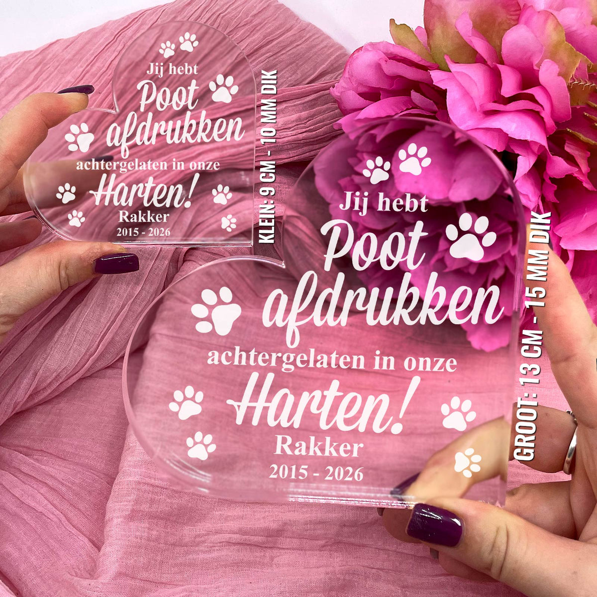 Pootafdrukken - Plexiglas Hart