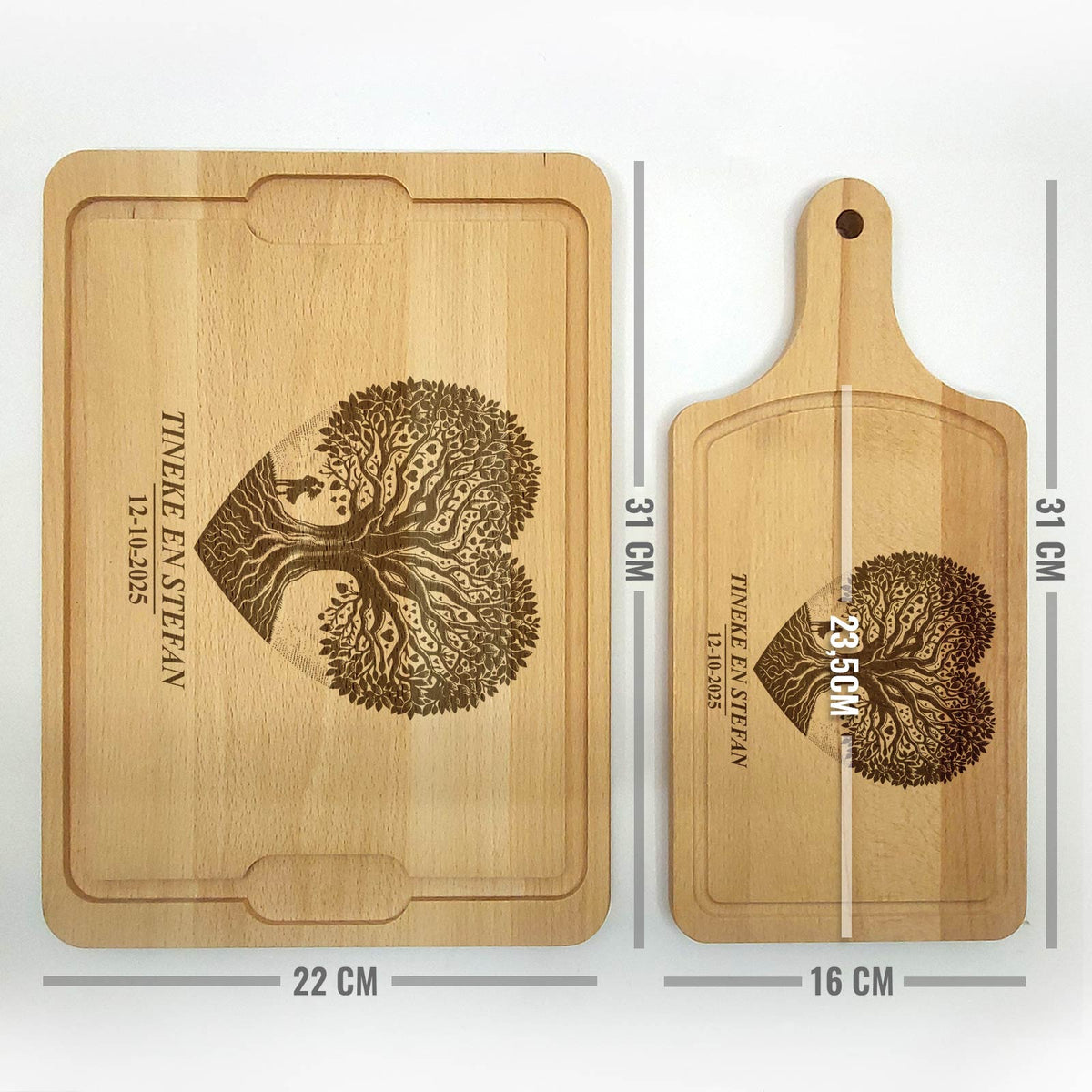 Boom in hartvorm - Snijplank - Bella Mia