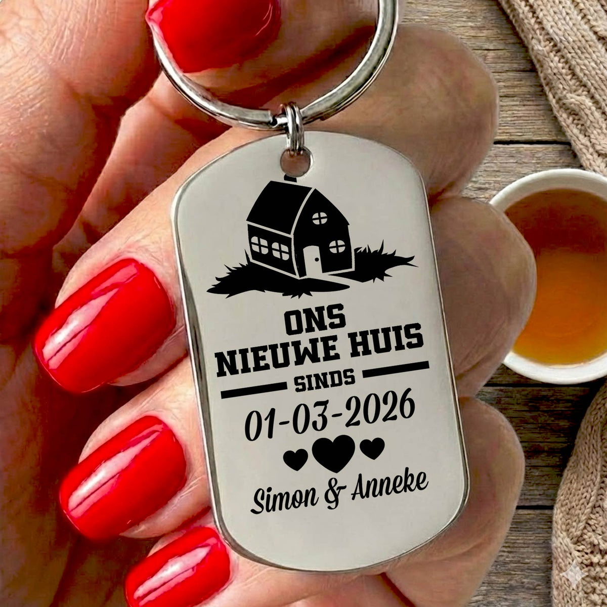 Cadeau nieuw huis! Sleutelhanger - Bella Mia