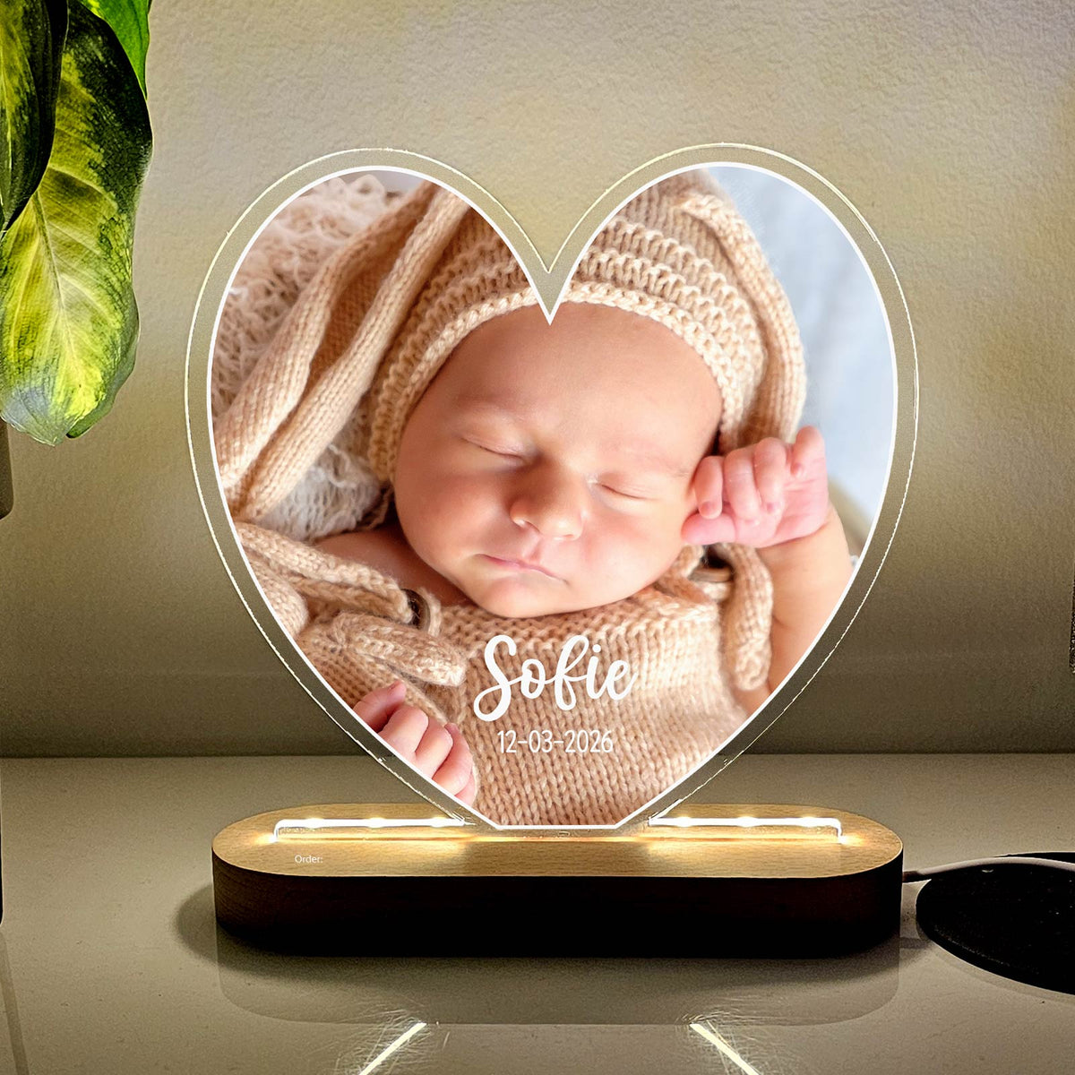 Cadeau voor geboorte - Fotolamp - Bella Mia