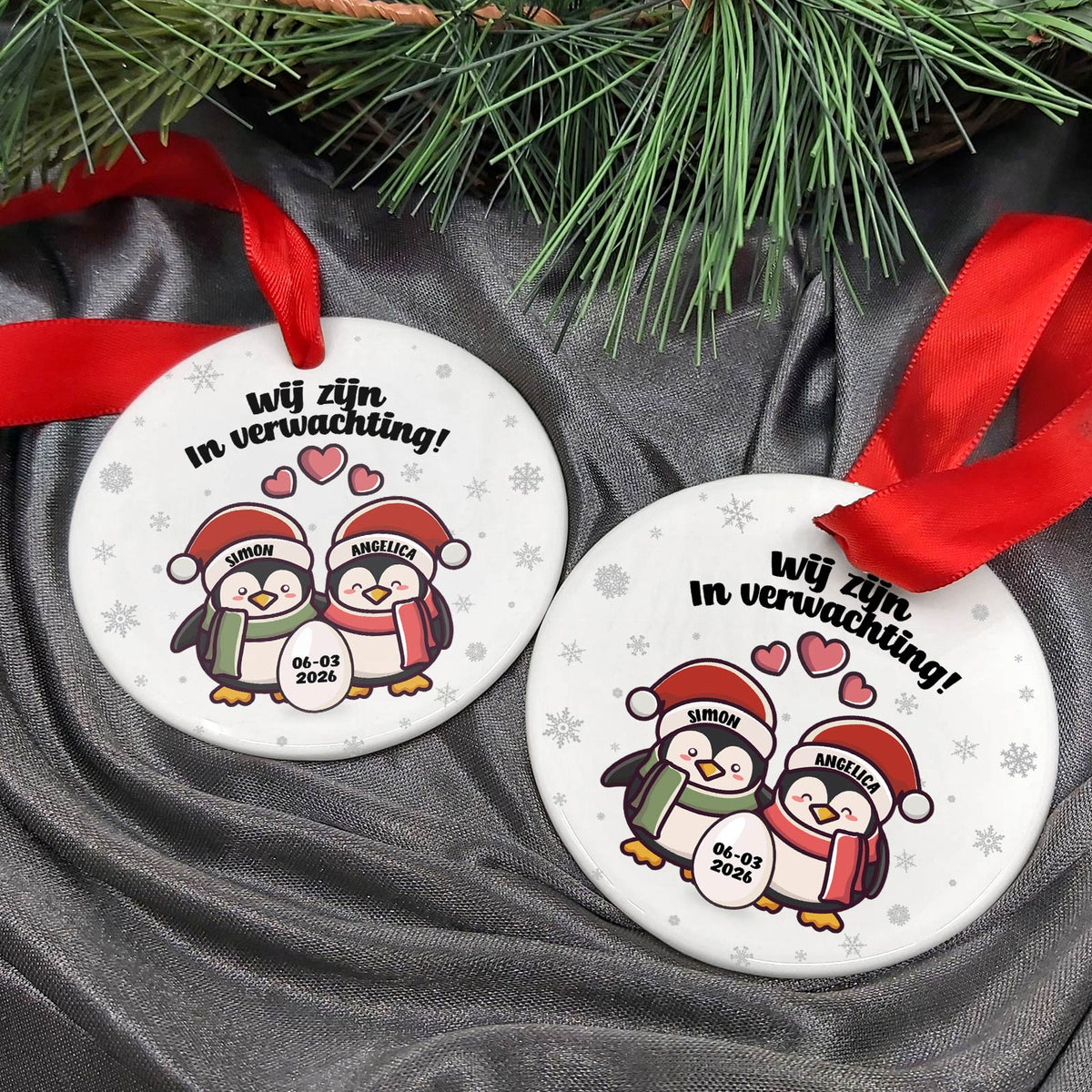 Baby op komst - Keramische Kerstbal