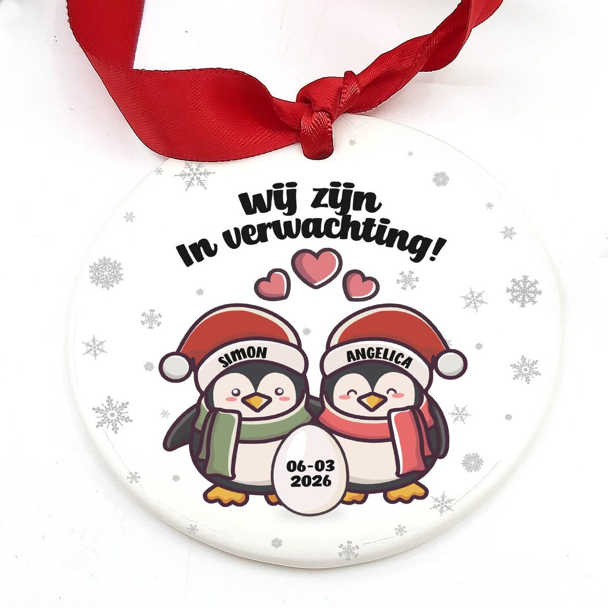 Baby op komst - Keramische Kerstbal