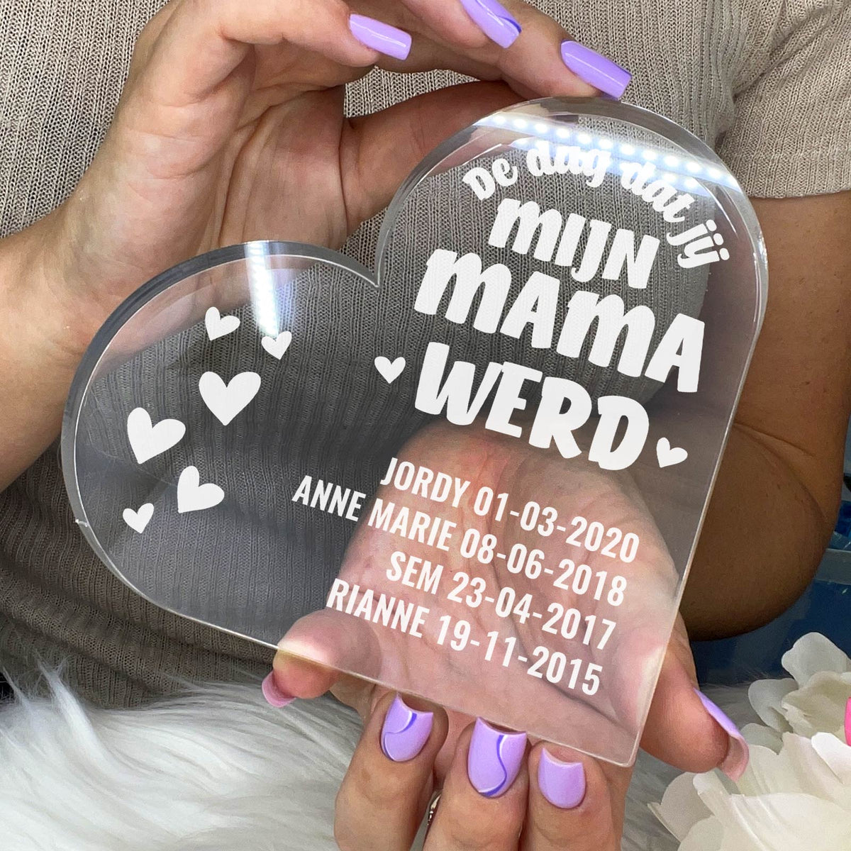 Dag Dat Jij Mijn Mama Werd Hart van Plexiglas - Bella Mia