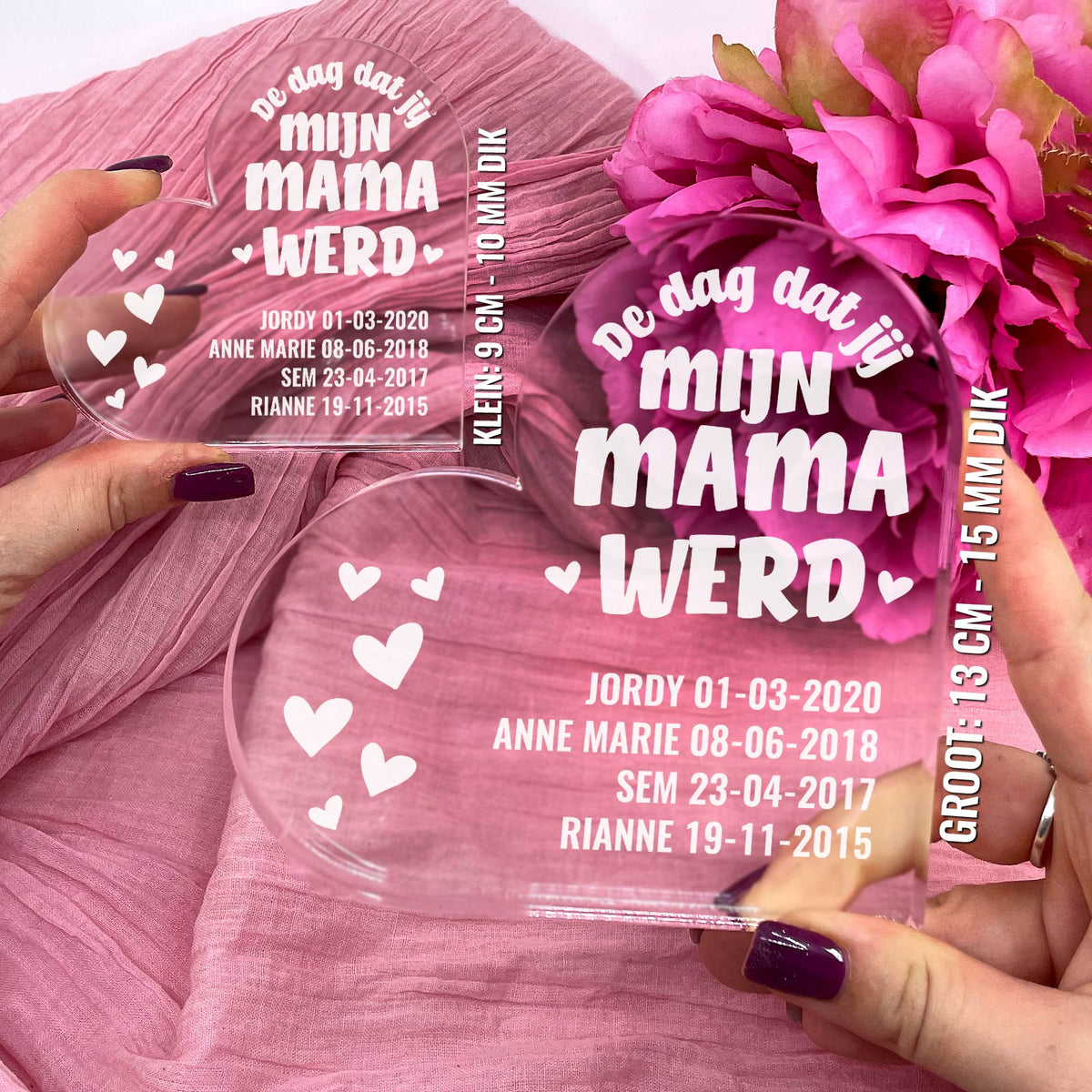 Dag Dat Jij Mijn Mama Werd Hart van Plexiglas - Bella Mia