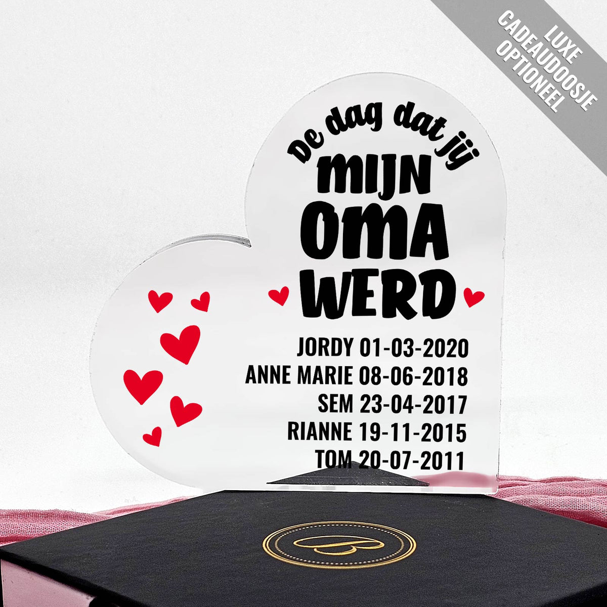 Dag Dat Jij Mijn Oma Werd Plexiglas Hart - Bella Mia