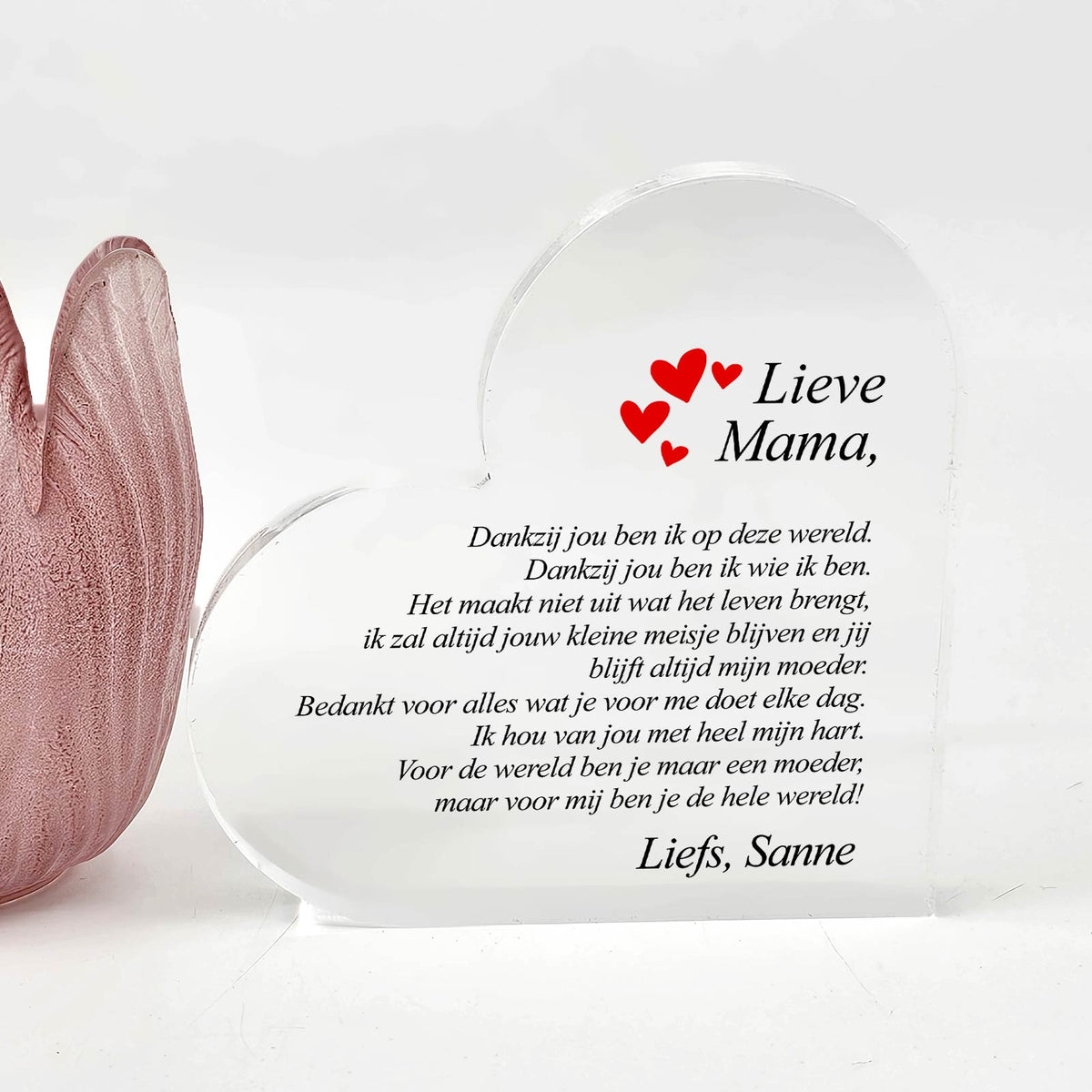 Dankzij Jou Ben Ik Op Deze Wereld Plexi Hart - Bella Mia