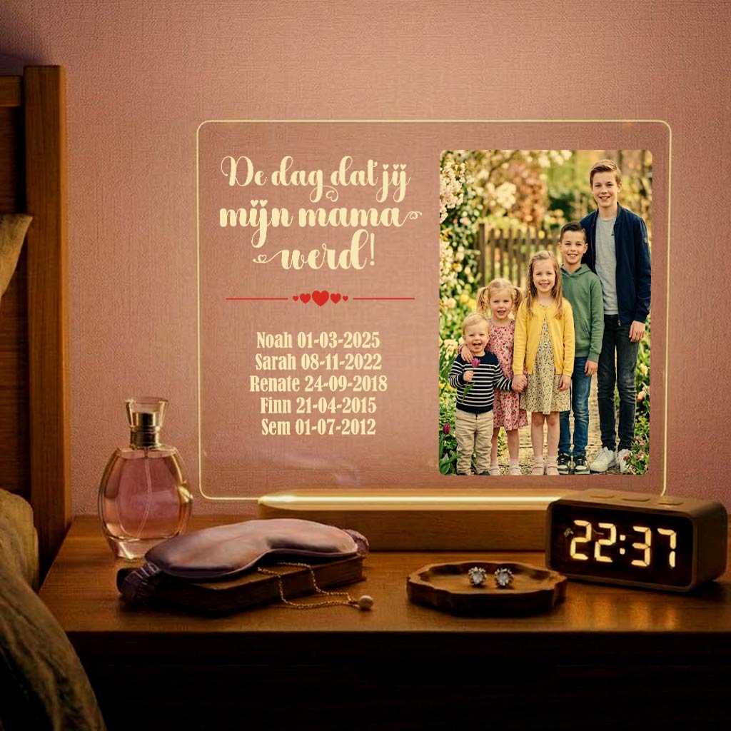 De dag dat jij mijn mama werd fotolamp - Bella Mia