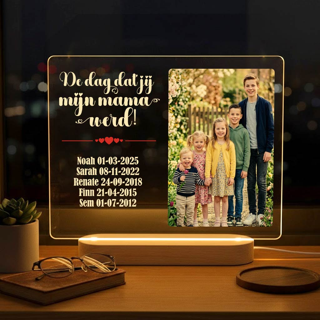 De dag dat jij mijn mama werd fotolamp - Bella Mia
