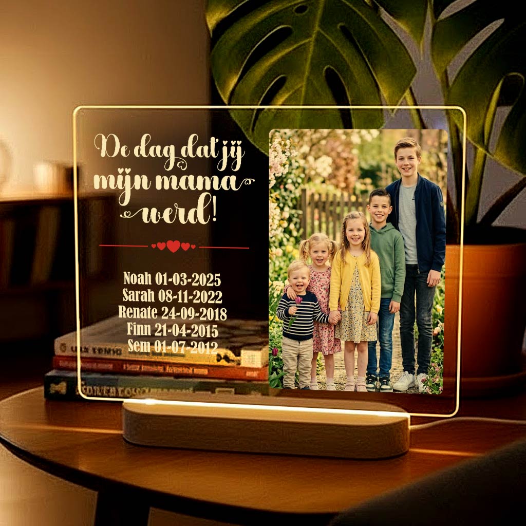 De dag dat jij mijn mama werd fotolamp - Bella Mia