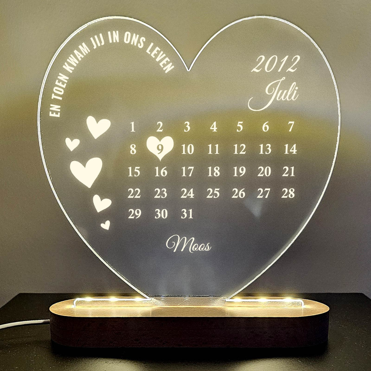 De dag dat jij mijn mama werd - Hart Ledlamp - Bella Mia