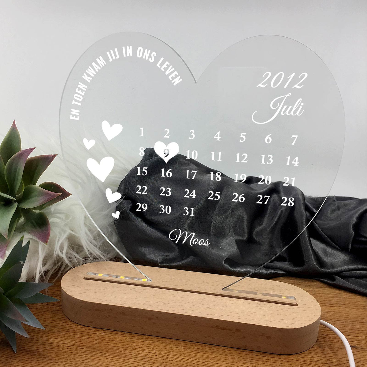 De dag dat jij mijn mama werd - Hart Ledlamp - Bella Mia