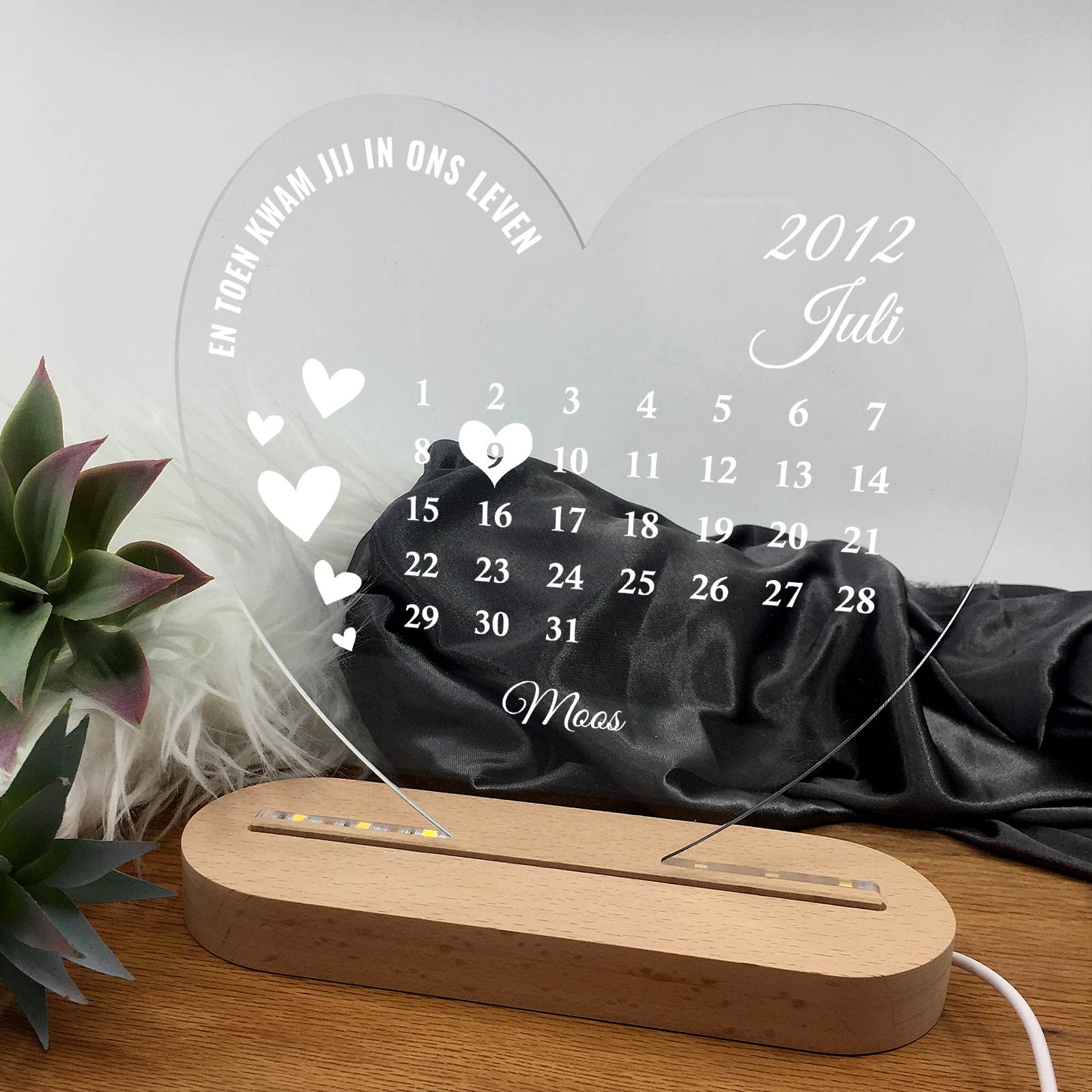 De dag dat jij mijn mama werd - Hart Ledlamp - Bella Mia